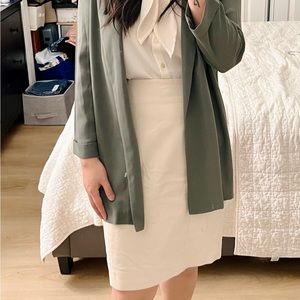 Beige Pencil Skirt